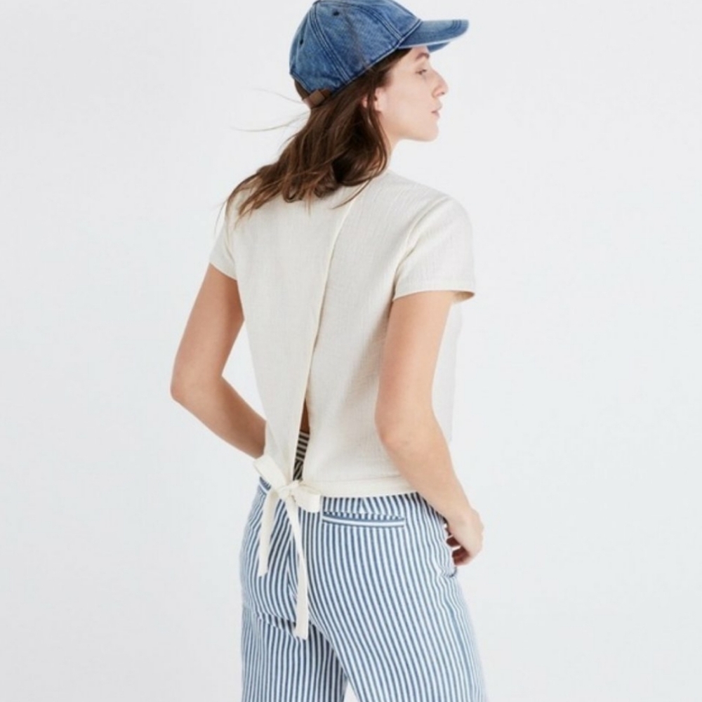 Madewell cream Verse tie back top M